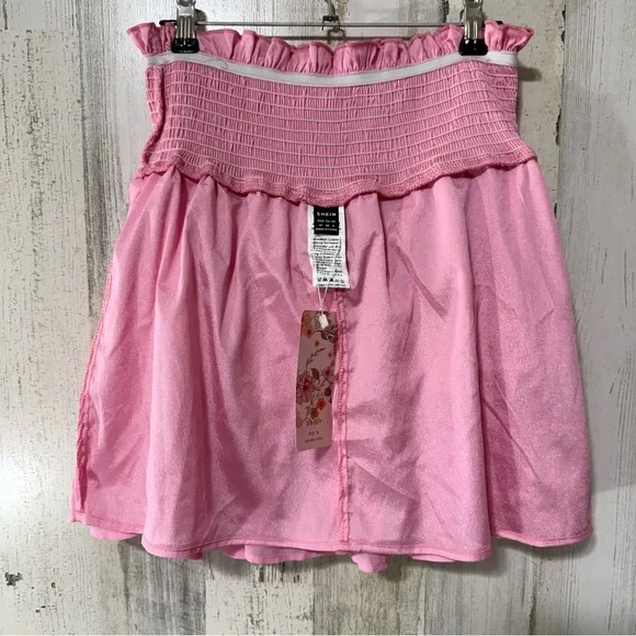 SHEIN Mod Pink Ruffled Mini Skirt NEW - Picture 6 of 12